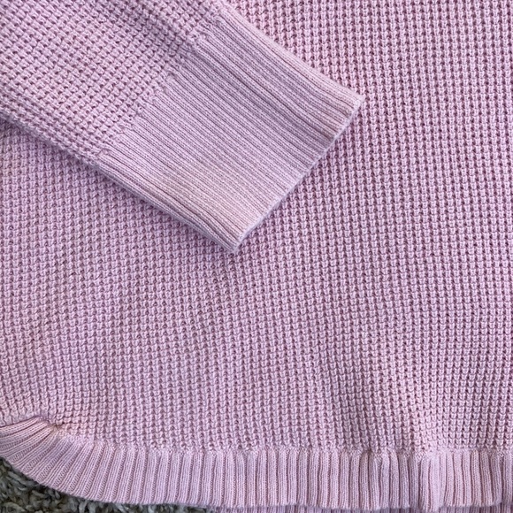 Ralph Lauren LRL Waffle Knit Cowl Neck Casual Sweater Pale Pink Cotton Sz S - Picture 16 of 16